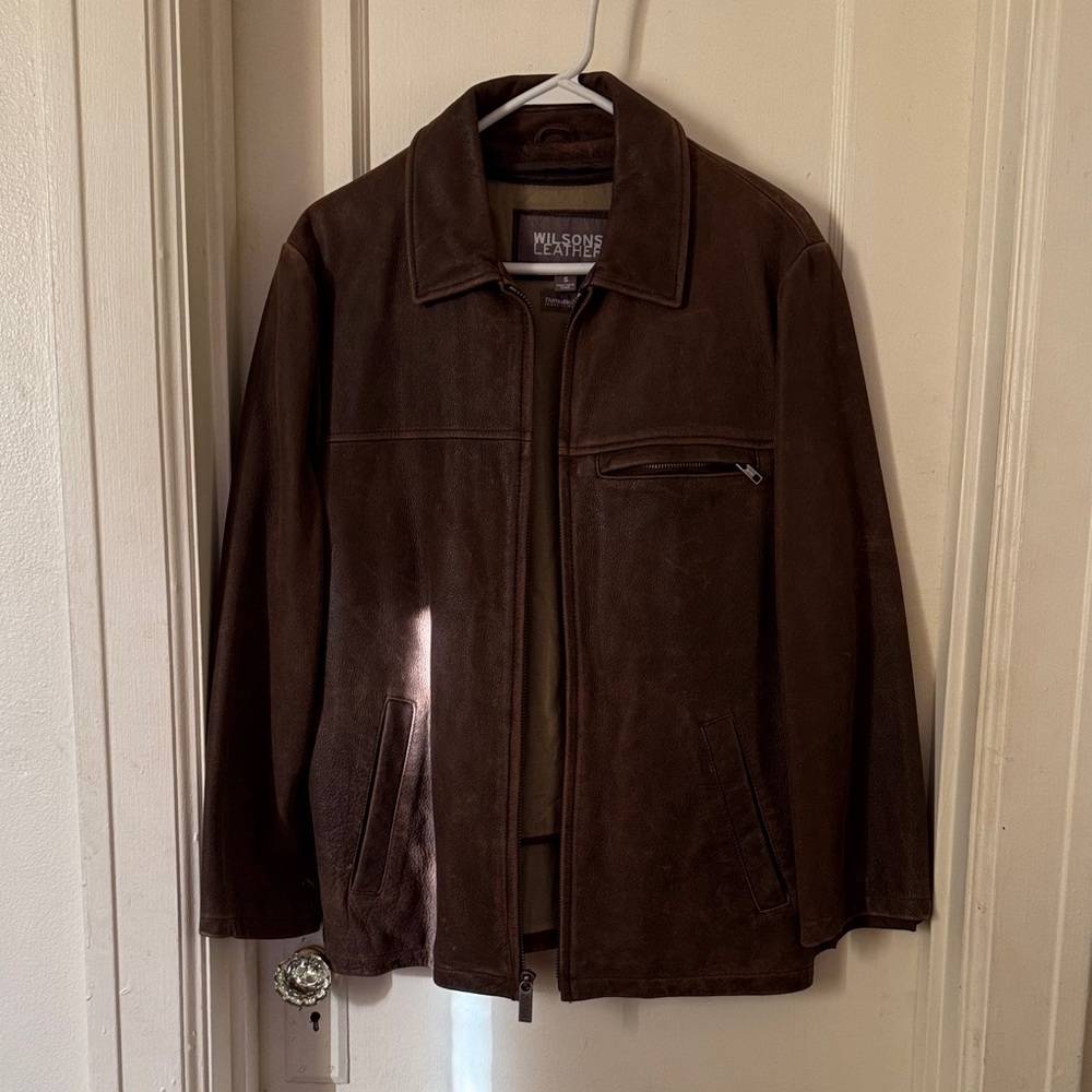 Vintage Wilsons Leather Unisex Dark Brown Jacket size S